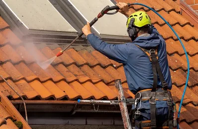 Démoussage et hydrofuge de toiture à Curdin
